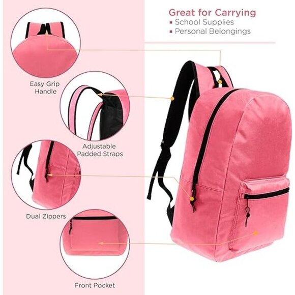 NWT Classic Backpack in Pink - 17" - Picture 9 of 11
